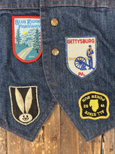 Load image into Gallery viewer, 1 of 1 Custom Vintage 80s Denim Biker Vest ABC Vintage 