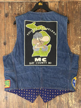 Load image into Gallery viewer, 1 of 1 Custom Vintage 80s Denim Biker Vest ABC Vintage 