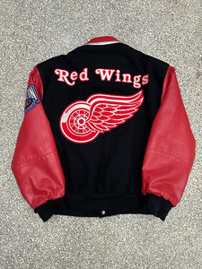 Detroit Red Wings Jeff Hamilton Vintage 90s Wool Leather Bomber Jacket