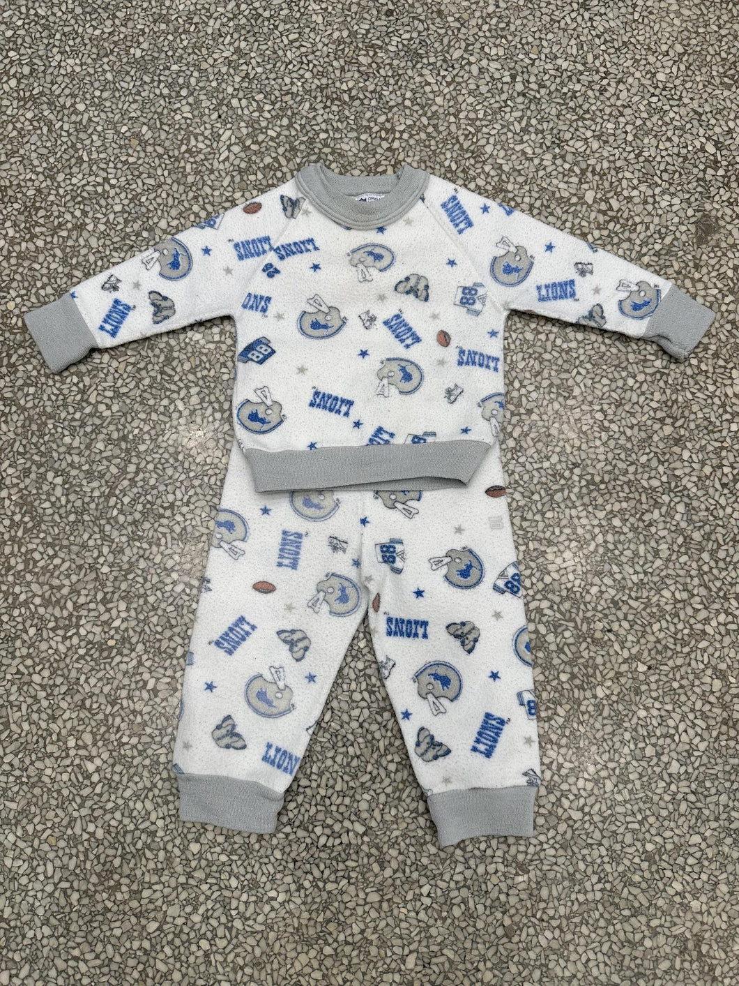 Detroit Lions Vintage 90s Baby Fleece PJ Set