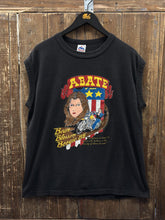 Load image into Gallery viewer, Abate of Indianna Vintage 1989 Bean Blossom Boogie Biker Cutoff Tee Black ABC Vintage 