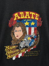 Load image into Gallery viewer, Abate of Indianna Vintage 1989 Bean Blossom Boogie Biker Cutoff Tee Black ABC Vintage 