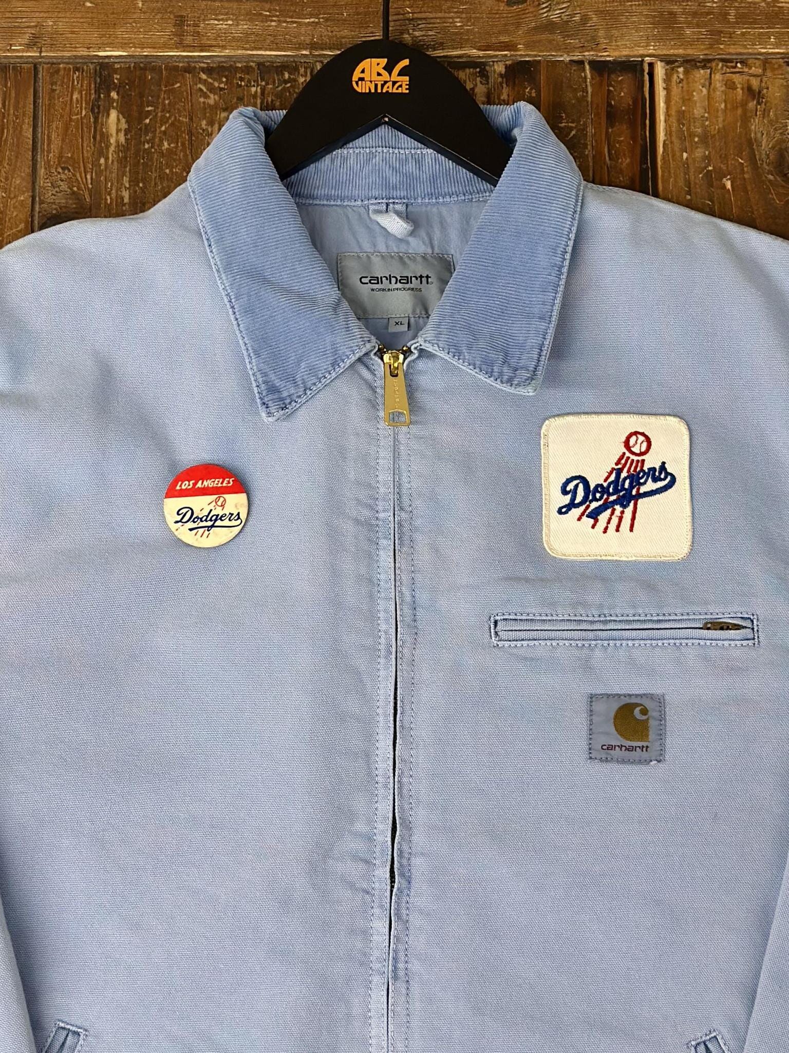 ABC Vintage 1 of 1 Custom Carhartt WIP Dodgers Jacket Overdyed Blue