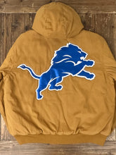 Load image into Gallery viewer, ABC Vintage 1 of 1 Custom Detroit Lions Dunbrooke Hooded Zip Up Work Jacket Brown ABC Vintage 