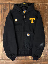Load image into Gallery viewer, ABC Vintage 1 of 1 Custom Vintage Carhartt Hooded Work Jacket Black Orange ABC Vintage 