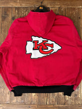 Load image into Gallery viewer, ABC Vintage 1 of 1 Custom Vintage Carhartt Hooded Work Jacket Red ABC Vintage 