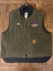 ABC Vintage 1 of 1 Custom Vintage Carhartt Work Vest Army Green ABC Vintage 