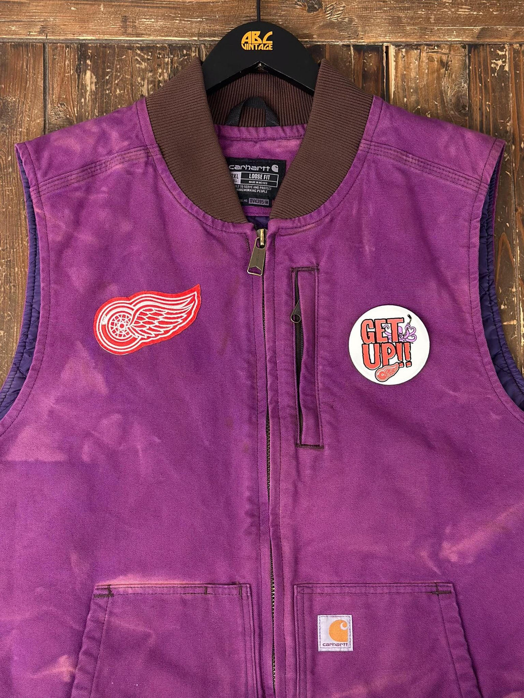 ABC Vintage 1 of 1 Custom Vintage Carhartt Work Vest Overdyed Purple ABC Vintage 