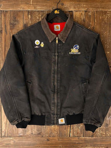 ABC Vintage 1 of 1 Custom Vintage Carhartt Zip Up Work Jacket Faded Black Brown ABC Vintage 