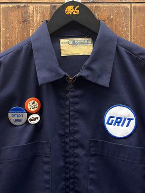 ABC Vintage 1 of 1 Custom Vintage Grit Ford Lions Work Jacket Navy ABC Vintage 