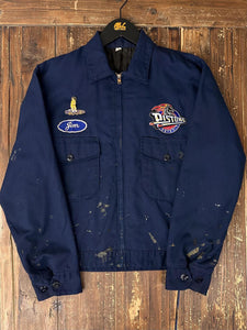 ABC Vintage 1 of 1 Custom Vintage Jim Patchwork Zip Up Work Jacket Painted Navy ABC Vintage 