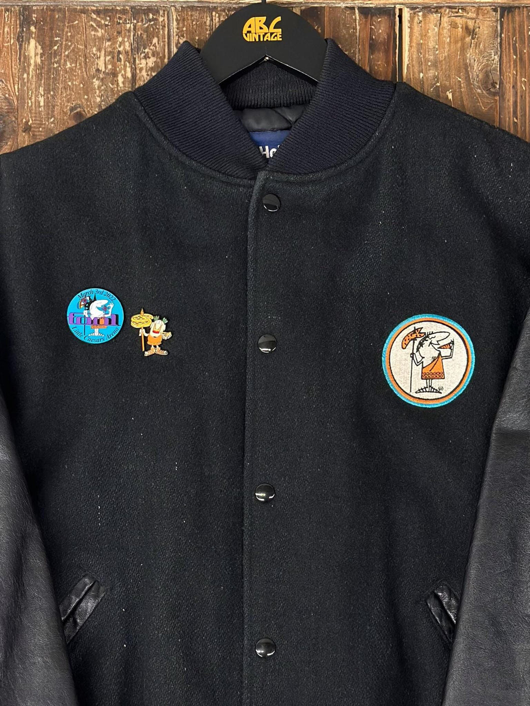 ABC Vintage 1 of 1 Custom Vintage Little Caesars Varsity Jacket Black ABC Vintage 
