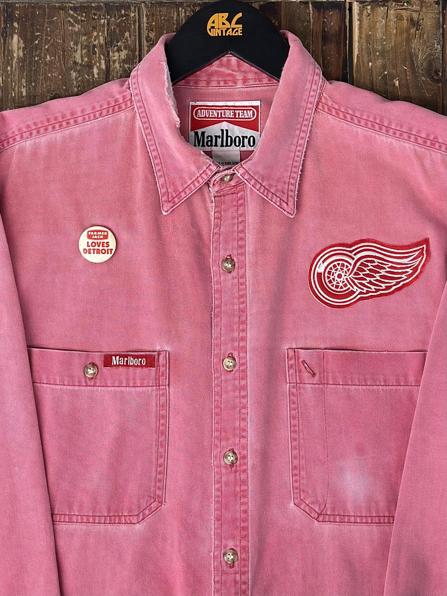 ABC Vintage 1 of 1 Custom Vintage Marlboro Work Shirt Faded Red