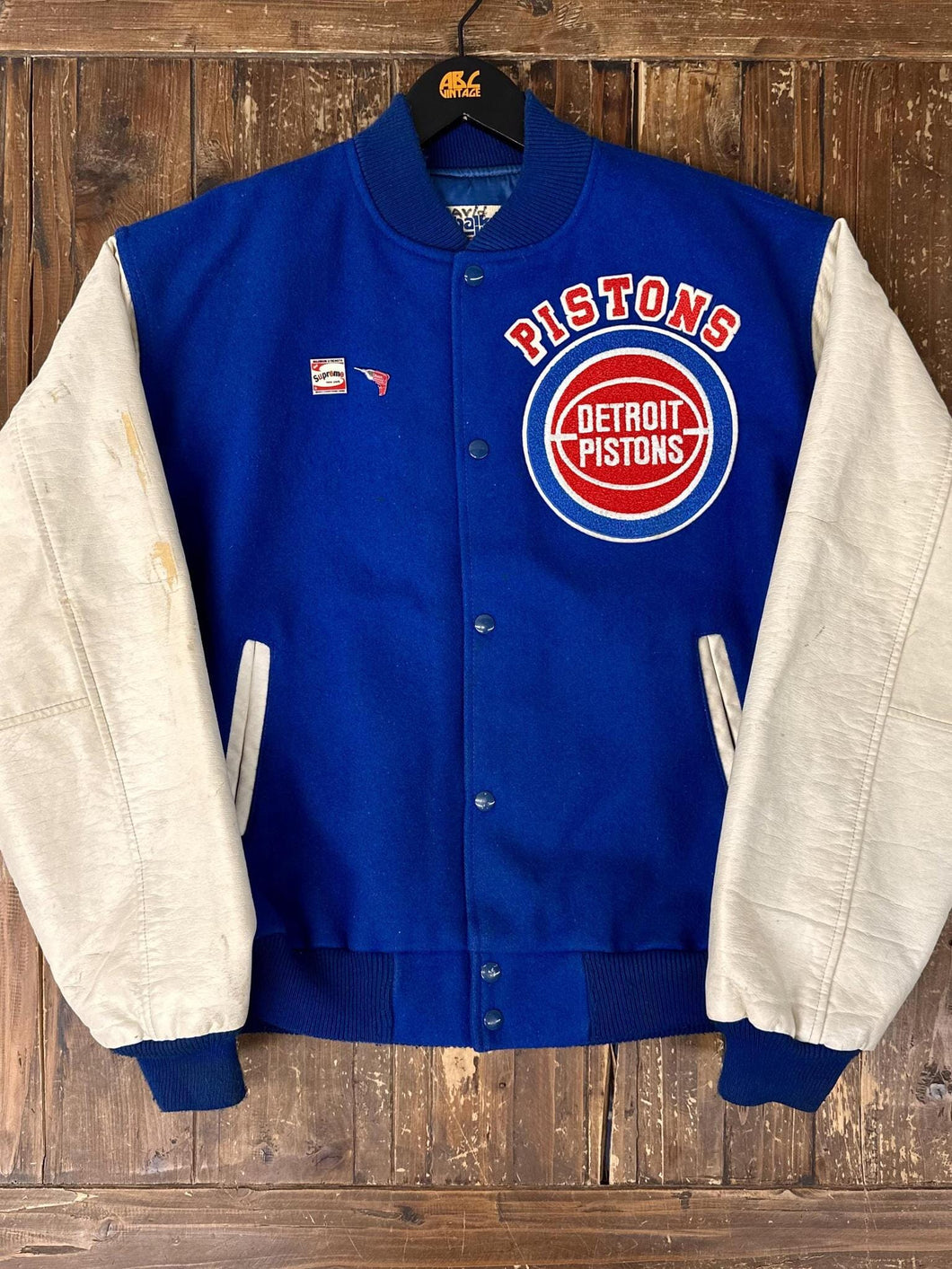 ABC Vintage 1 of 1 Custom Vintage Pistons Chalk Line Varsity Jacket ABC Vintage 