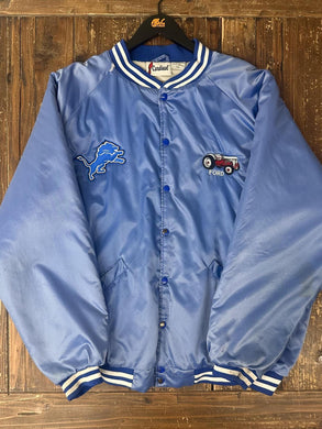 ABC Vintage 1 of 1 Custom Vintage Power That Pur-r-rs Ford Satin Bomber Jacket Blue ABC Vintage 