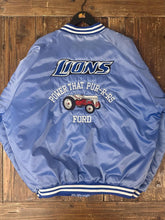 Load image into Gallery viewer, ABC Vintage 1 of 1 Custom Vintage Power That Pur-r-rs Ford Satin Bomber Jacket Blue ABC Vintage 