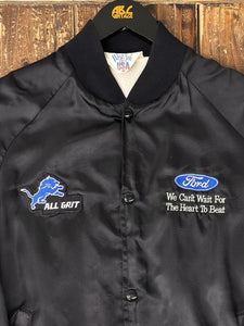 ABC Vintage 1 of 1 Custom Vintage West Ark Ford Satin Bomber Jacket Black ABC Vintage 