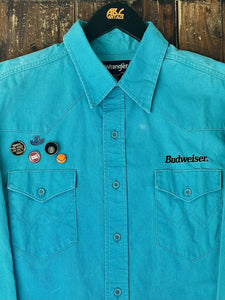 ABC Vintage 1 of 1 Custom Vintage Wrangler Western Shirt Teal ABC Vintage 