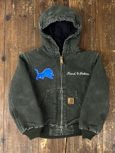 Load image into Gallery viewer, ABC Vintage 1 of 1 Custom Vintage Youth Carhartt Hooded Work Jacket Dark Green ABC Vintage 