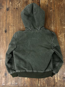 ABC Vintage 1 of 1 Custom Vintage Youth Carhartt Hooded Work Jacket Dark Green ABC Vintage 