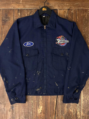 ABC Vintage 1 of 1 Custom Vintage Zip Up Work Jacket Painted Navy ABC Vintage 