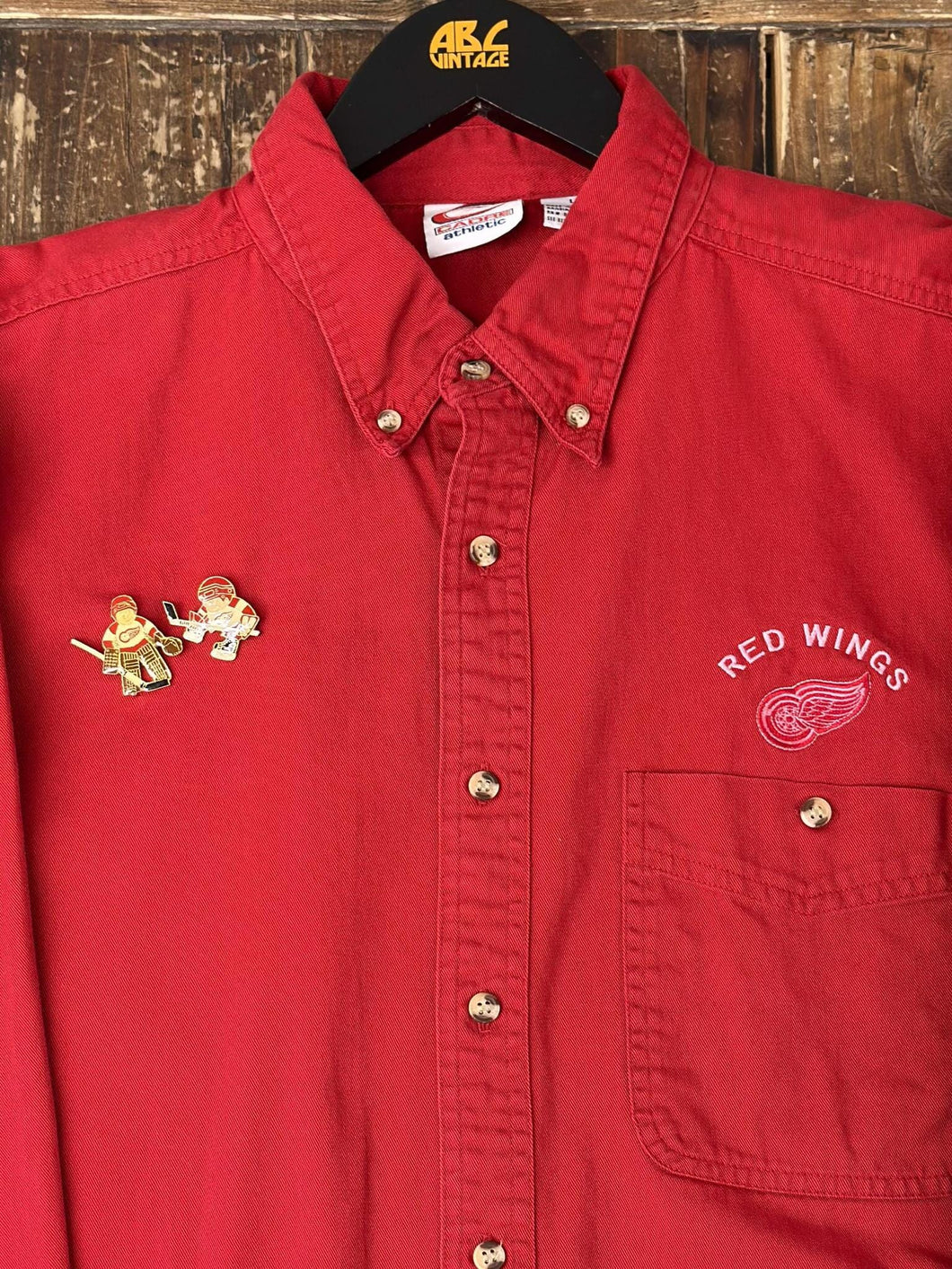 ABC Vintage 1 of 1 Vintage Detroit Red Wings BD Shirt Red ABC Vintage 