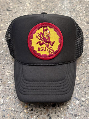 ABC Vintage ASU Vintage Round Patch Trucker Hat (Black) ABC Vintage 