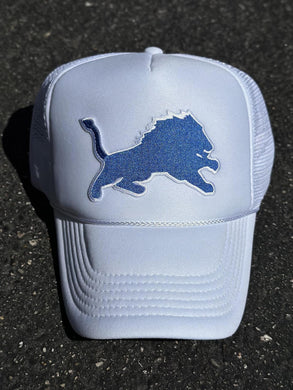 ABC Vintage Detroit Lions Vintage Lion Patch Trucker Hat (White) ABC Vintage 
