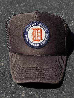 ABC Vintage Detroit Tigers 1984 World Champs Patch Trucker Hat (Brown) ABC Vintage 