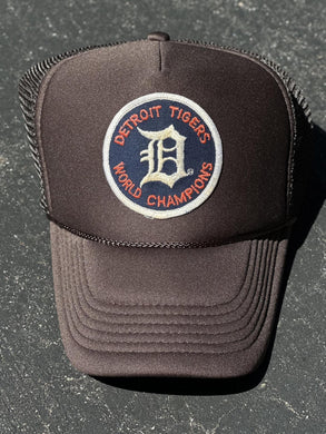 ABC Vintage Detroit Tigers Vintage World Champions Patch Trucker Hat (Brown) ABC Vintage 