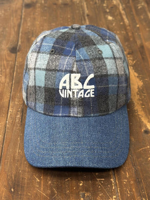 ABC Vintage Flannel Plaid Pendleton Hat (Blue/Grey) ABC Vintage 