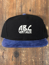 Load image into Gallery viewer, ABC Vintage Logo Snapback (Black/Blue Suede Brim) ABC Vintage 
