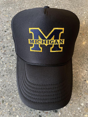 ABC Vintage Michigan Wolverines Vintage M Patch Trucker Hat (Black) ABC Vintage 