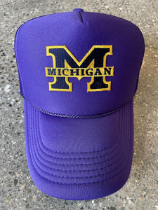 ABC Vintage Michigan Wolverines Vintage M Patch Trucker Hat (Purple) ABC Vintage 