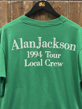 Load image into Gallery viewer, Alan Jackson Vintage 1994 Tour Local Crew Tee Green ABC Vintage 