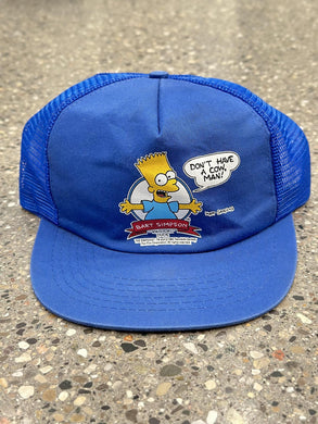 Bart Simpson Vintage Don't Have A Cow Man Trucker Hat Blue ABC Vintage 
