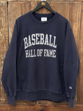 Load image into Gallery viewer, Baseball Hall of Fame Vintage 2000s Champion Reverse Weave Crewneck Faded Navy ABC Vintage 