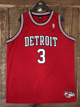 Load image into Gallery viewer, Ben Wallace Detroit Pistons Vintage 2000s Nike Jersey Red ABC Vintage 