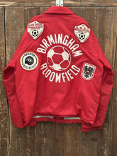 Load image into Gallery viewer, Birmingham Bloomfield Soccer Club Vintage 80s Youth Coach Jacket Red ABC Vintage 