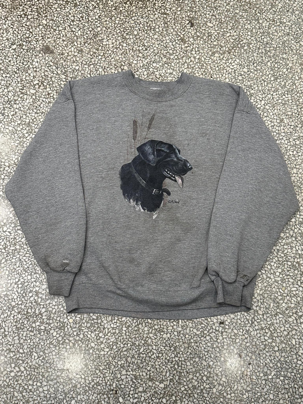 Black Dog Vintage 90s Crewneck Grey ABC Vintage 