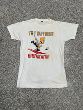 Load image into Gallery viewer, Boston Bruins Vintage 80s Bart Simpson Who The Puck Are You Cream ABC Vintage 