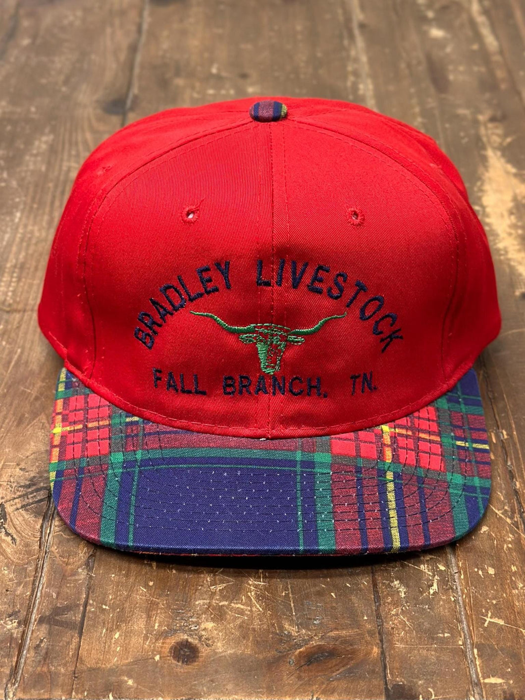 Bradley Livestock Vintage 90s Snapback Red Plaid ABC Vintage 