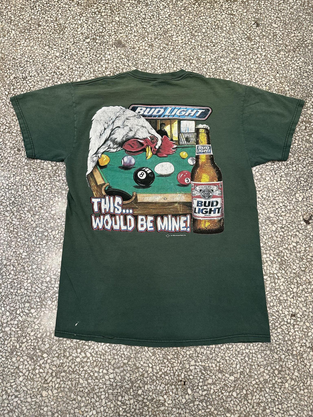 Bud Light Vintage 1998 Make It A Bud Light Tee Faded Green ABC Vintage 