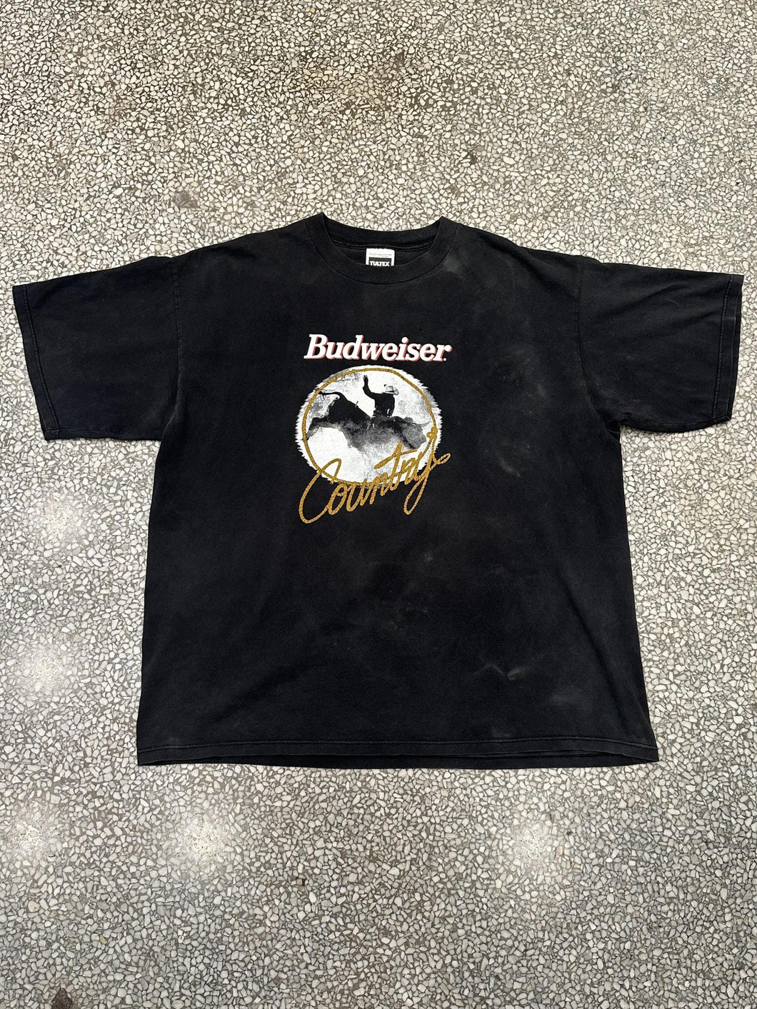 Budweiser Country Vintage 90s Tee Faded Black ABC Vintage 