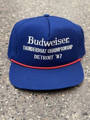 Budweiser Detroit Vintage 1987 Thunderboat Championship Snapback Blue ABC Vintage 