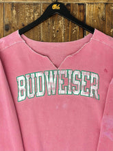 Load image into Gallery viewer, Budweiser Vintage 90s Cut Neck Cropped Champion Sweatshirt Faded Pink ABC Vintage 