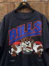 Load image into Gallery viewer, Buffalo Bills Vintage 1991 Taz Tee Faded Black ABC Vintage 