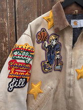 Load image into Gallery viewer, Carhartt Vintage 90s 1 of 1 Custom Chenille Patches Detroit Jacket Blanket Lined Faded Brown ABC Vintage 