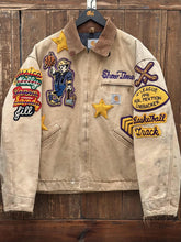 Load image into Gallery viewer, Carhartt Vintage 90s 1 of 1 Custom Chenille Patches Detroit Jacket Blanket Lined Faded Brown ABC Vintage 