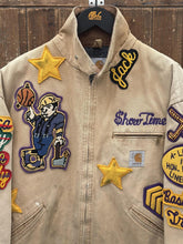 Load image into Gallery viewer, Carhartt Vintage 90s 1 of 1 Custom Chenille Patches Detroit Jacket Blanket Lined Faded Brown ABC Vintage 